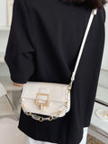 Minimalist Flap Chain Handle Square Bag  - Women Satchels
