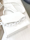 Chain Decor Flap Satchel Bag  - Women Satchels