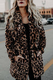 binfenxie Women's Lapel Leopard Coat