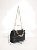 Quilted Flap Chain Square Bag  - Women Satchels