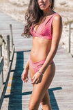 binfenxie Striped Hollow-out Sexy Bikini Set