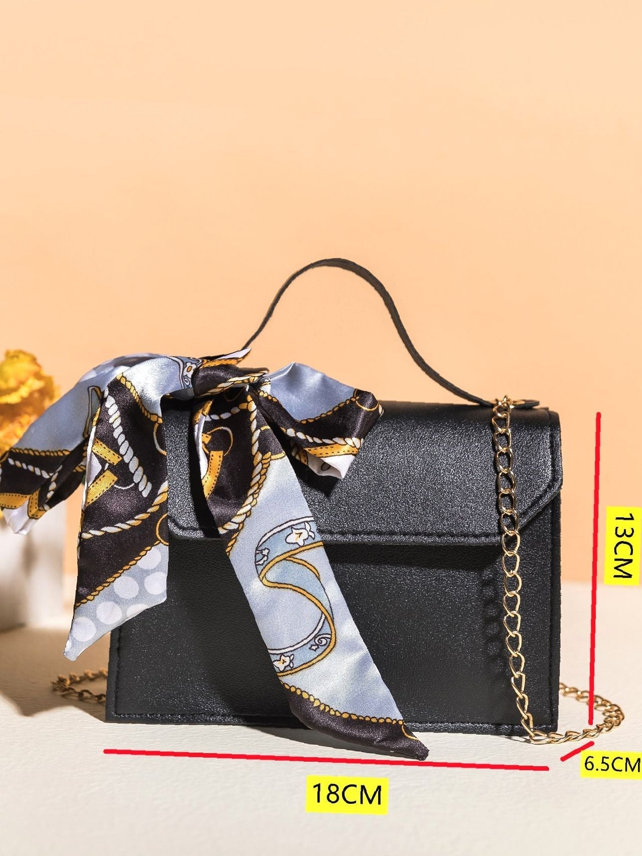 Minimalist Scarf Decor Chain Satchel Bag  - Women Satchels