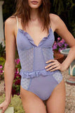 binfenxie Solid Mesh Lace One-piece Swimsuit(3 Colors)