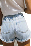 binfenxie Summer Women's Belt Lace Denim Shorts