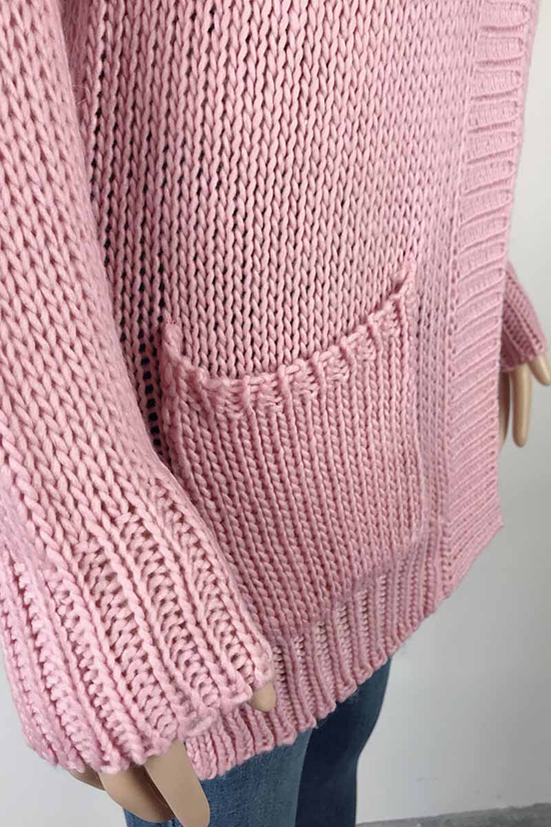 binfenxie Solid Loose Sleeve Sweater Cardigan