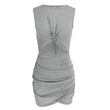 Binfenxie Casual Hollow-out Sleeveless Hot Mini Dress(2 Colors)