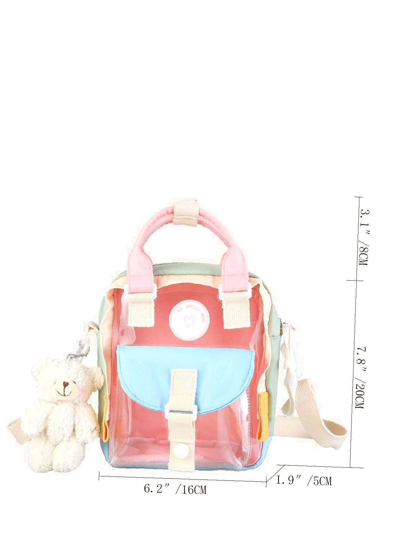 Clear Backpack with Bag Charm  - Women Satchels