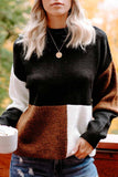Binfenxie Contrasting Color High Neck Knitted Sweater