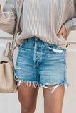 Binfenxie Casual Bibbed Jeans Shorts