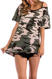 Binfenxie Camouflage Strapless T-shirt