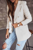 binfenxie Solid Color Long-Sleeved Double-Breasted Blazer Tops（4 colors）