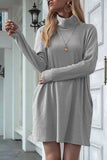 binfenxie Solid Color Round Neck Dress(4 Colors)