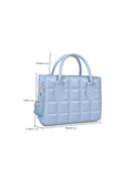 Quilted Pattern Double Handle Square Bag  - Women Satchels