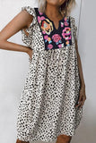 Binfenxie Brittany Ruffle Sleeve Printed Dress