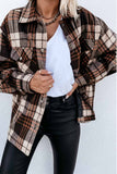 Binfenxie Casual Loose Retro Plaid Stitching Shirt Jacket（3 colors）
