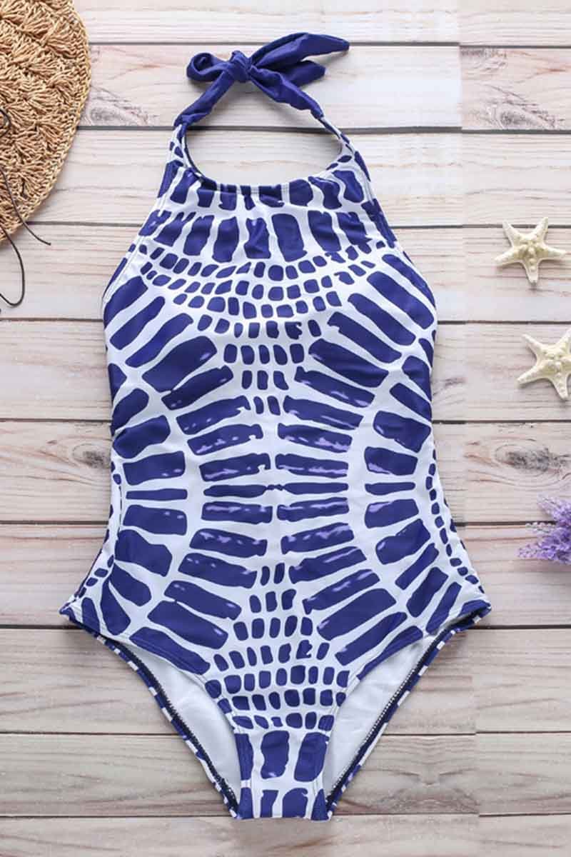 binfenxie Wave Print Bikini Swimsuit