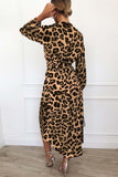binfenxie V Neck Sexy Leopard Dress（4 colors）