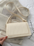 Minimalist Stitch Detail Flap Square Bag  - Women Satchels