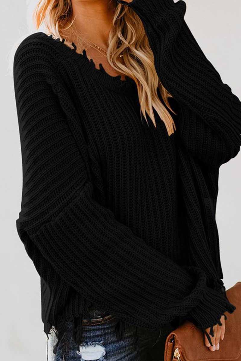 binfenxie V Neck Winter Knit Sweater 3 Colors(4 colors)