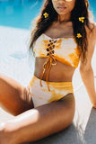 Binfenxie Bandage Light Yellow Bikini Set