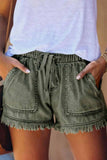 Binfenxie Adjustable Tassel Pockets Design Denim Shorts(3 Colors)